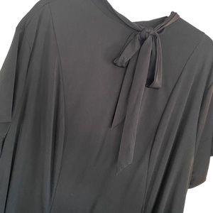Unique Vintage Black Wrap Dress with Neck Bow Size 5x/26